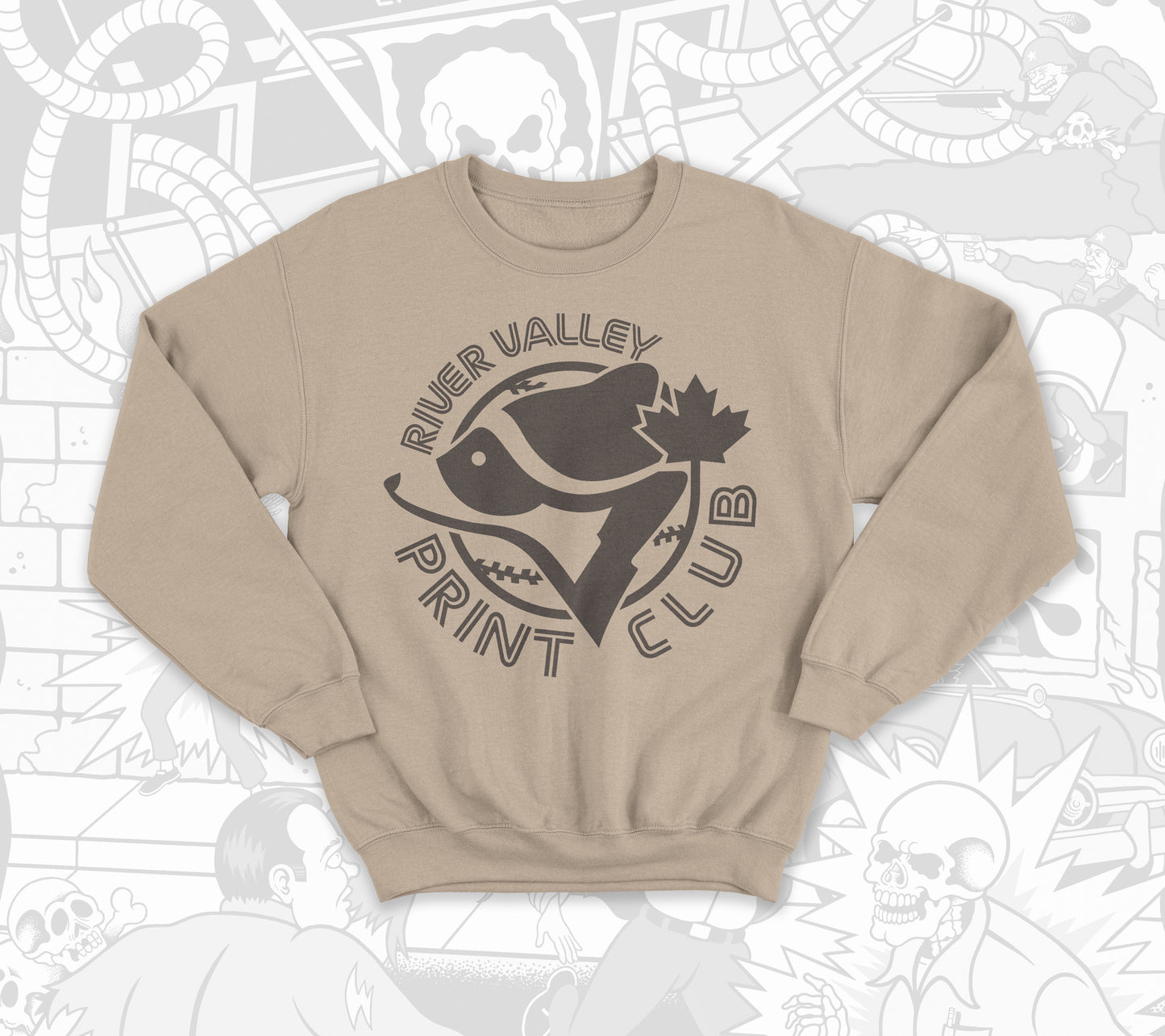 Blue Jays Print Club Crewneck : Mochaccino