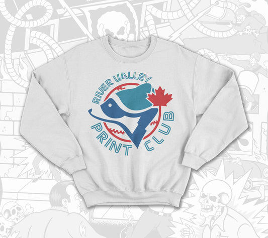 Blue Jays Print Club Crewneck : White