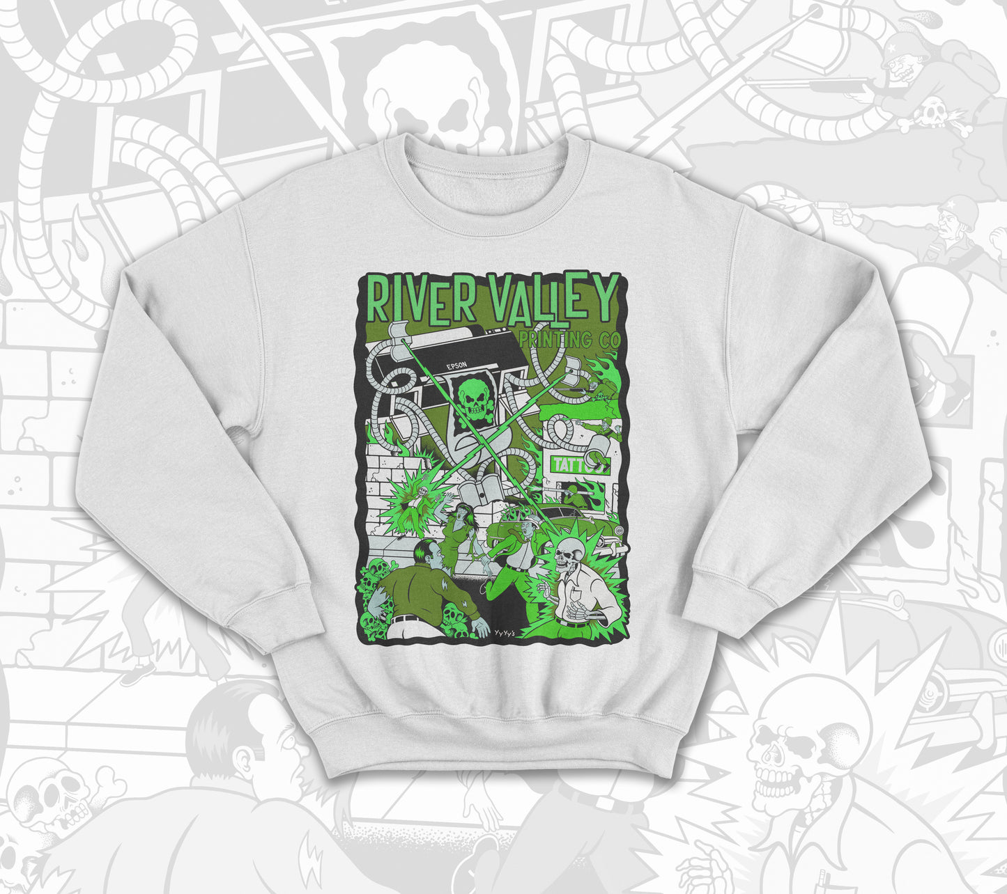 War of the Printers Crewneck : White