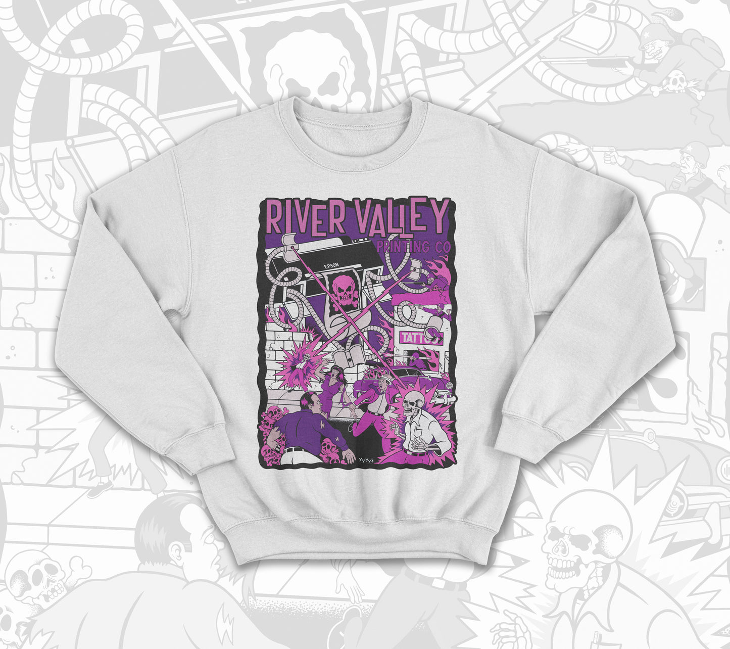 War of the Printers Crewneck : White