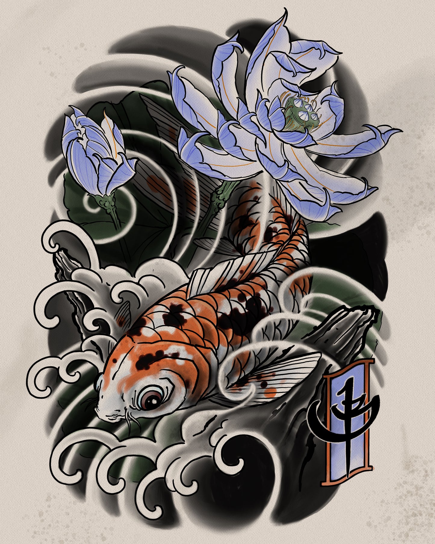 Koi and Lotus