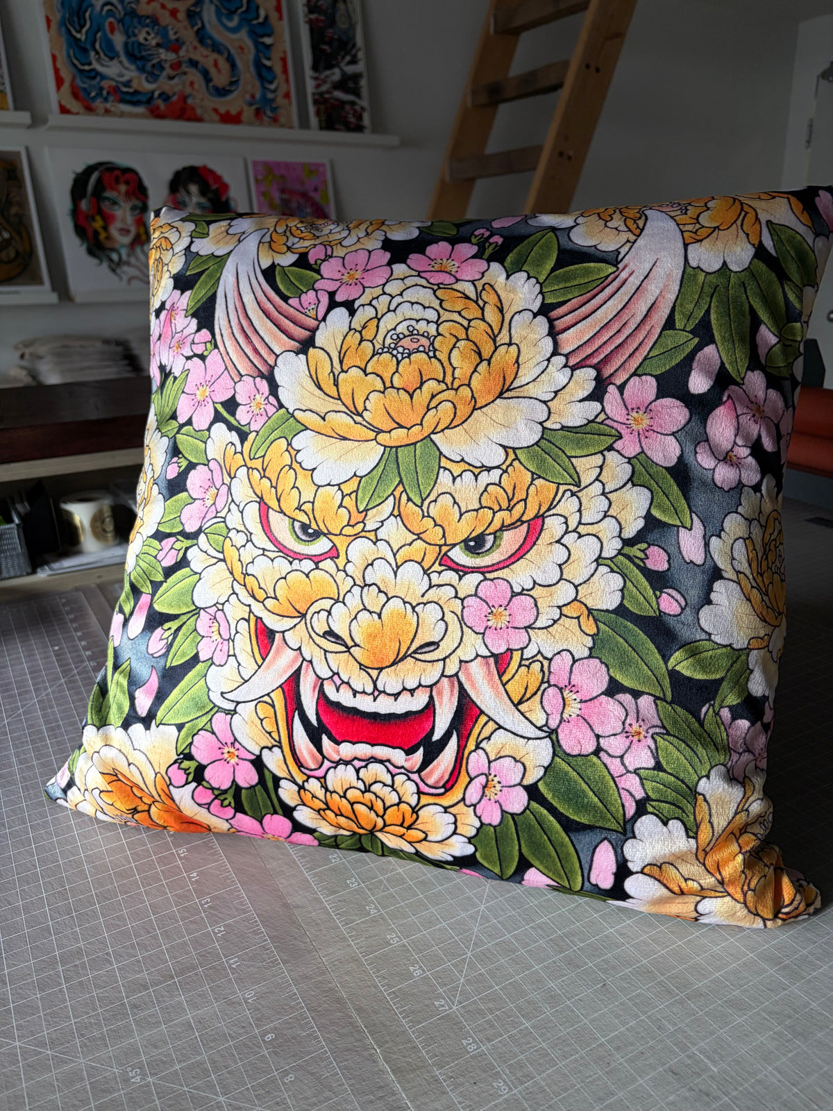 Peony Hannya Pillowcase