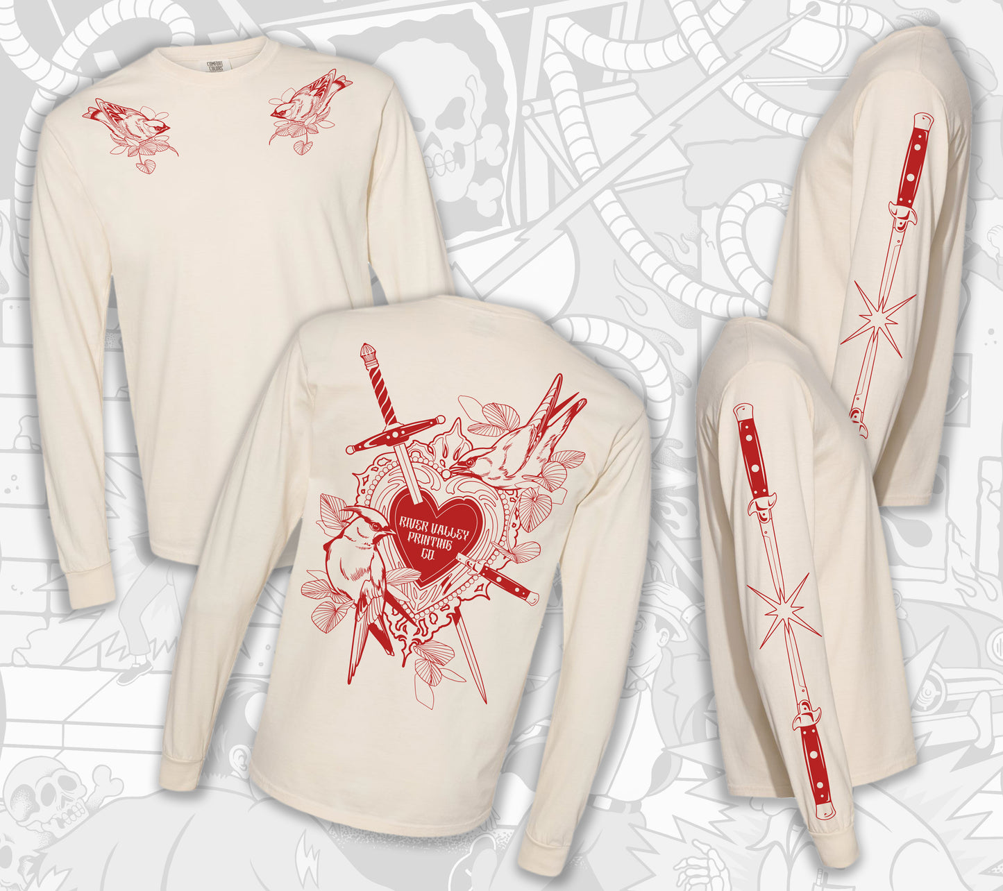 Rebecca Blair x River Valley Printing Co : Ivory Longsleeve