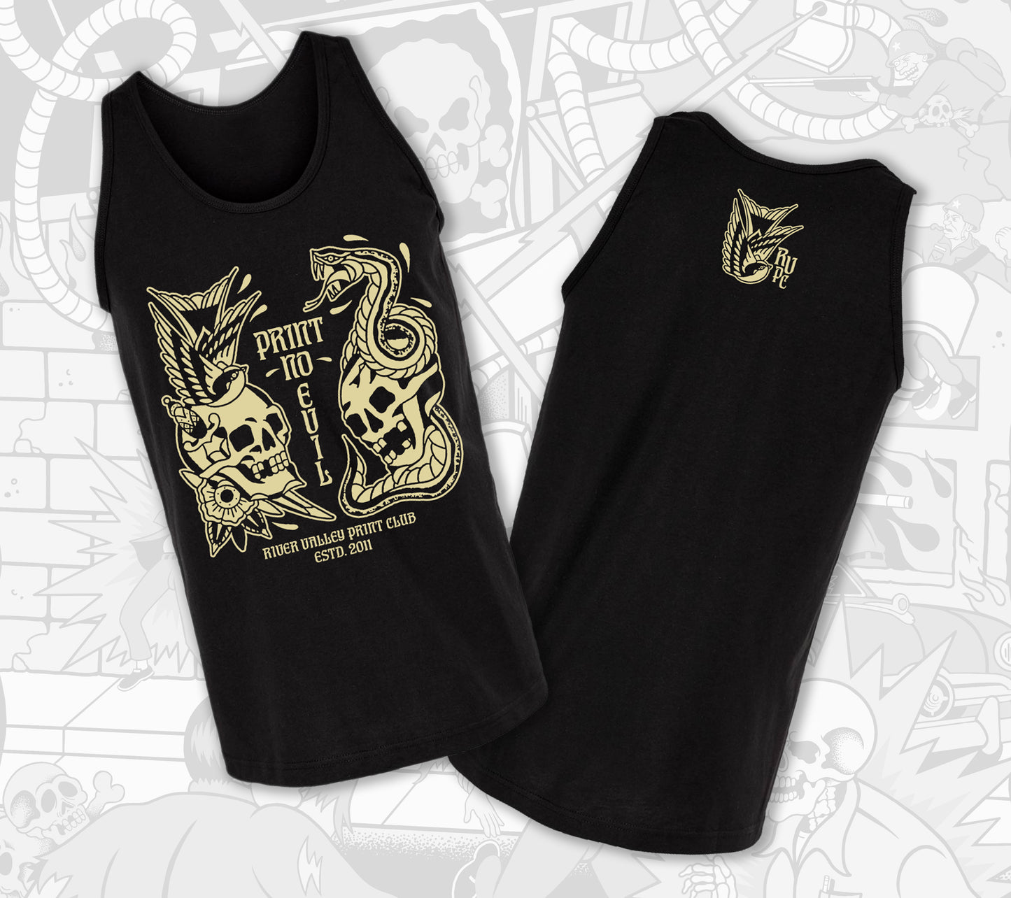 Shamus x River Valley Printing Co : Black Tank Top