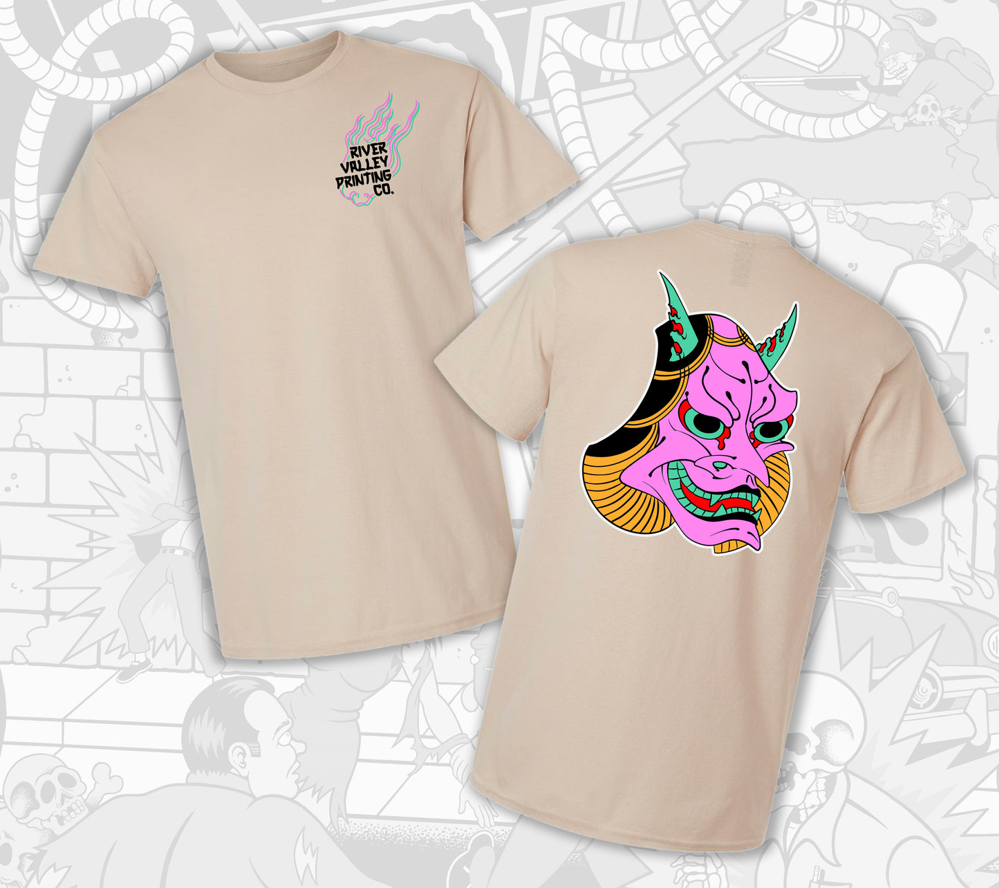 Waterstreet Phantom x River Valley Printing Co : Cream T-Shirt