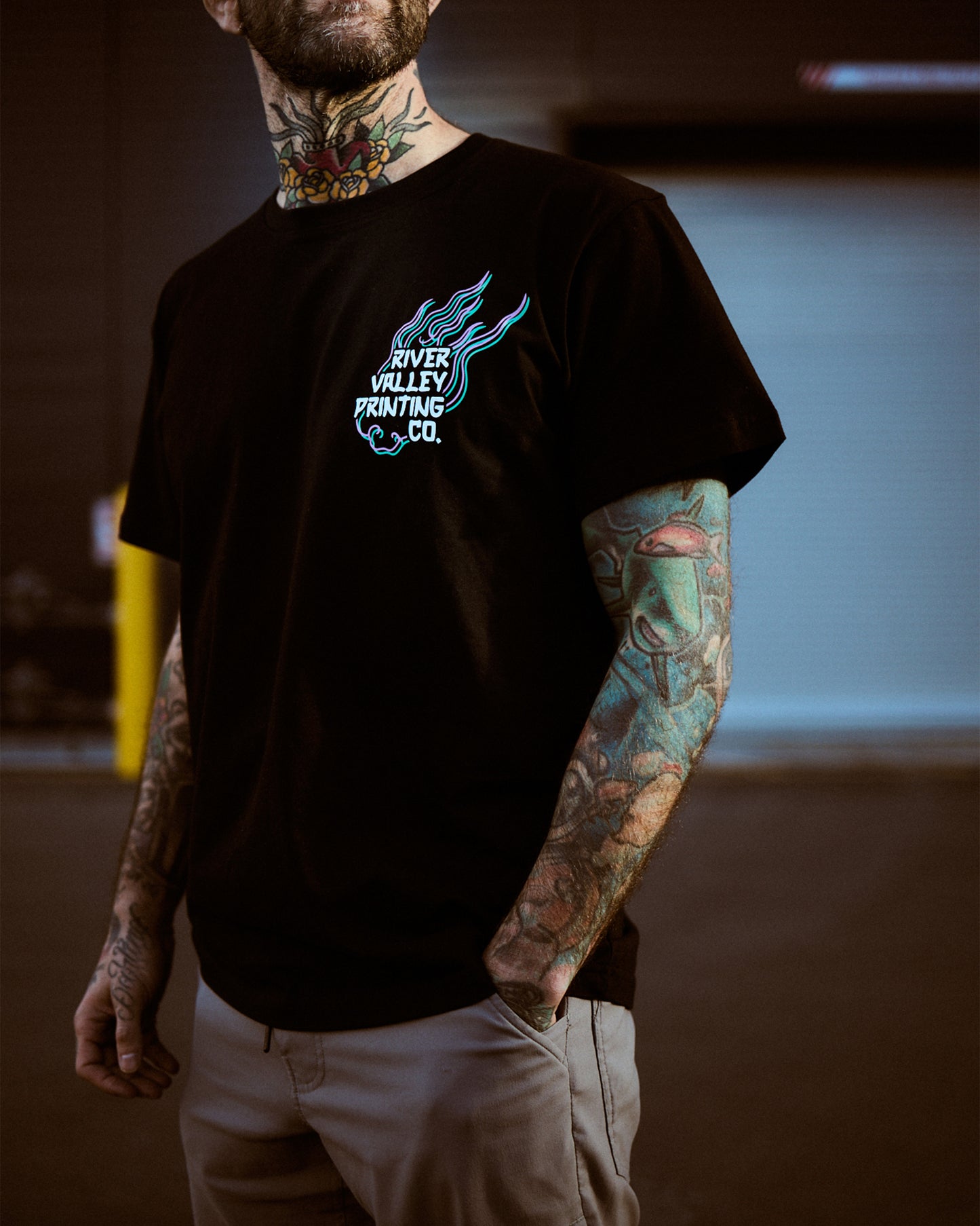 Waterstreet Phantom x River Valley Printing Co : Black T-Shirt