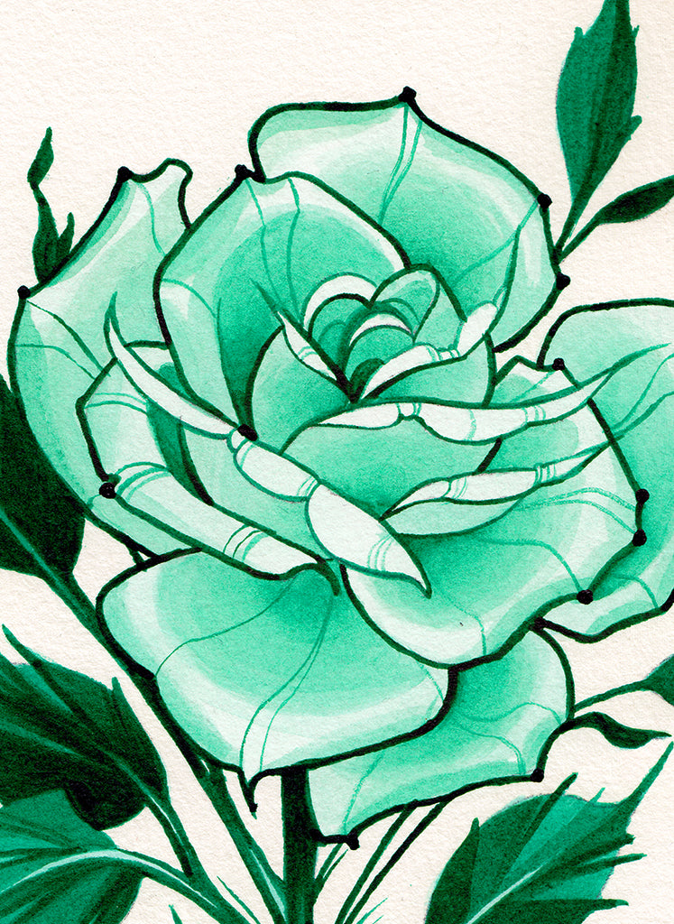 Greem Rose Print Green Rose – River Valley Printing Co