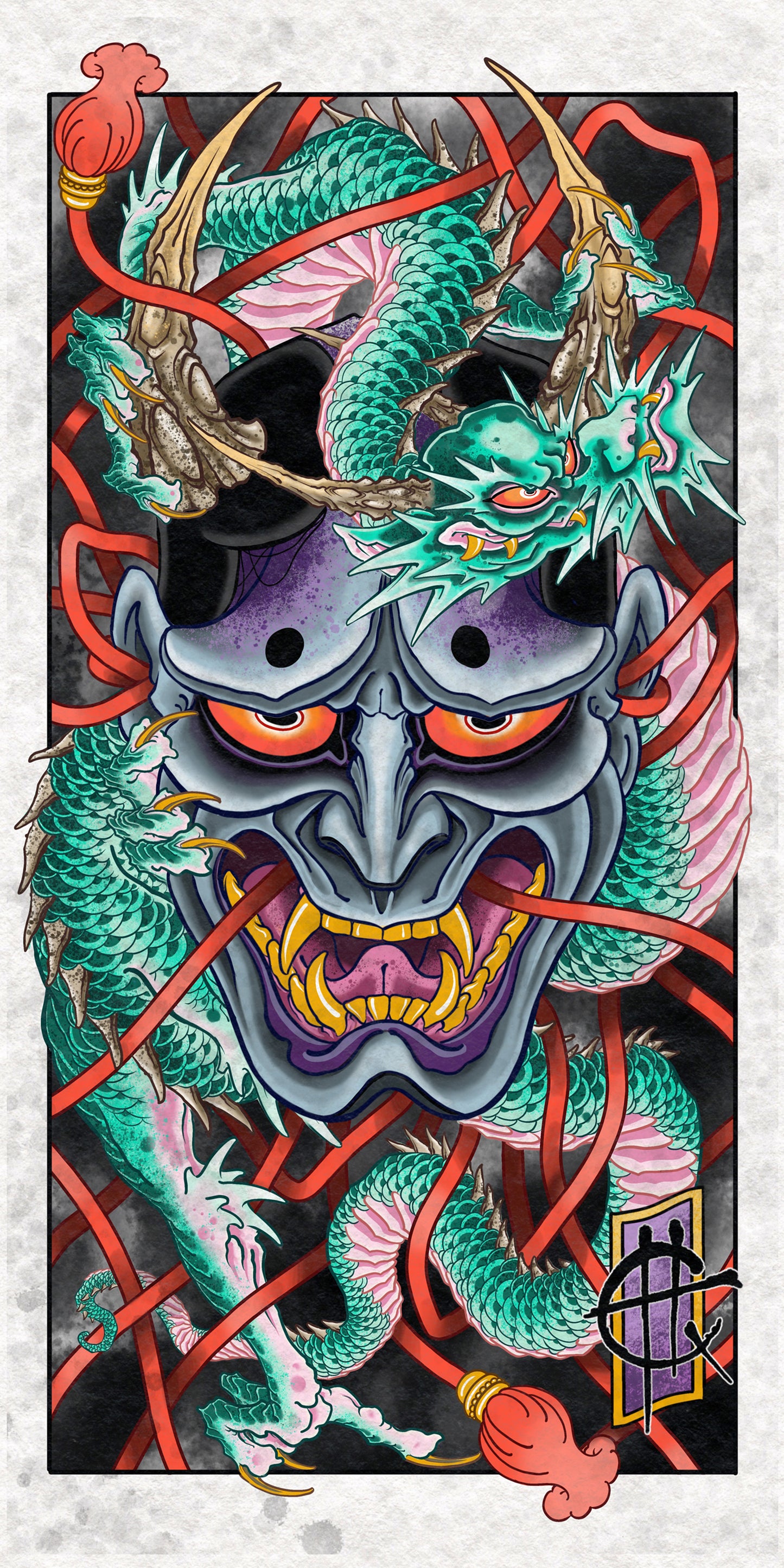 Hannya and Dragon