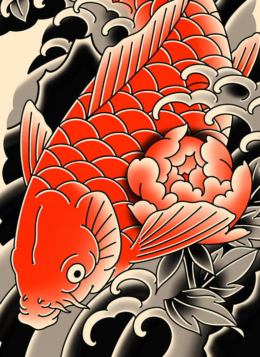 Koi/Peonies