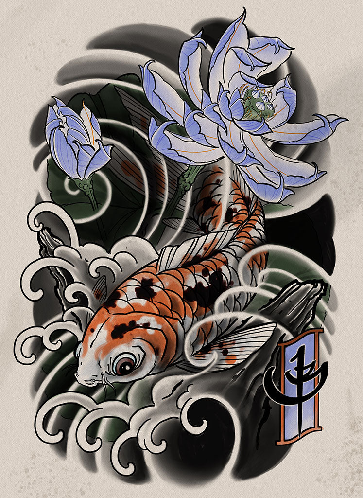 Koi and Lotus